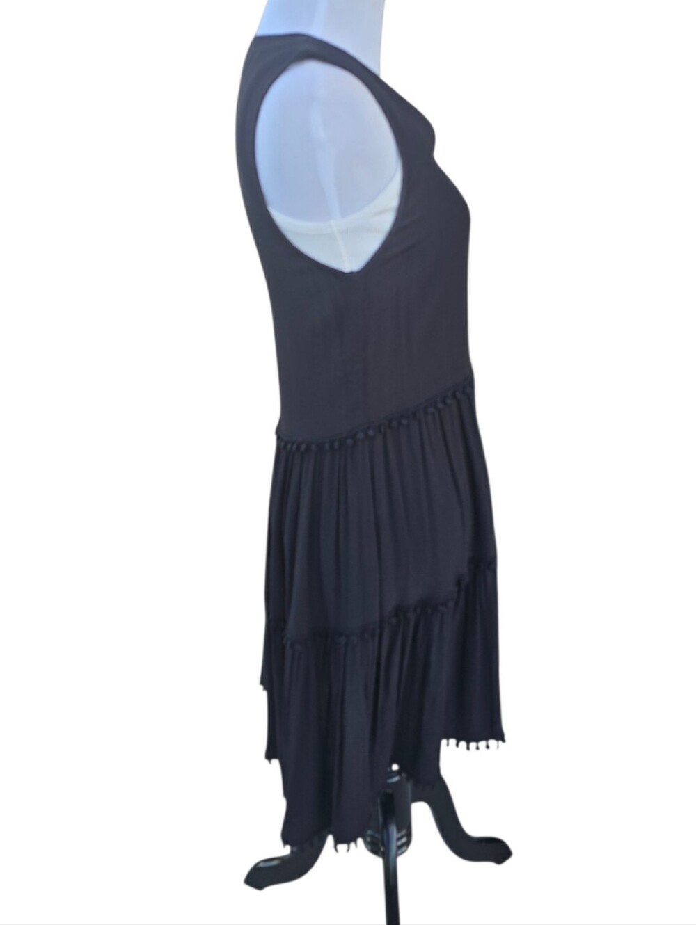 For Love And Lemons Black Tiered Mini Dress Size XS - Picture 5 of 8